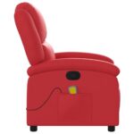Fauteuil de massage inclinable rouge similicuir – Image 3