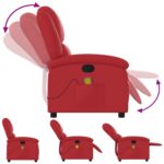 Fauteuil de massage inclinable rouge similicuir – Image 5