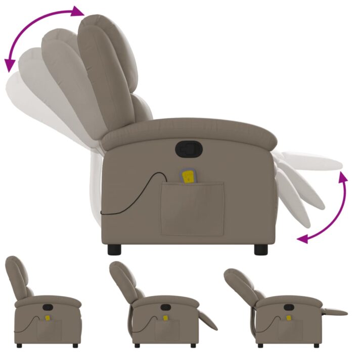 Fauteuil de massage inclinable Cappuccino Similicuir – Image 5