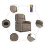 Fauteuil de massage inclinable Cappuccino Similicuir – Image 6