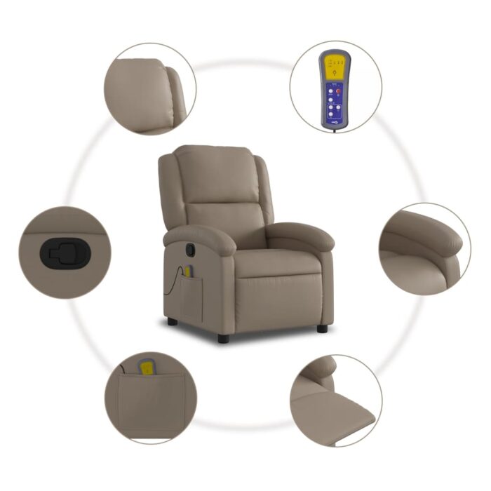 Fauteuil de massage inclinable Cappuccino Similicuir – Image 6