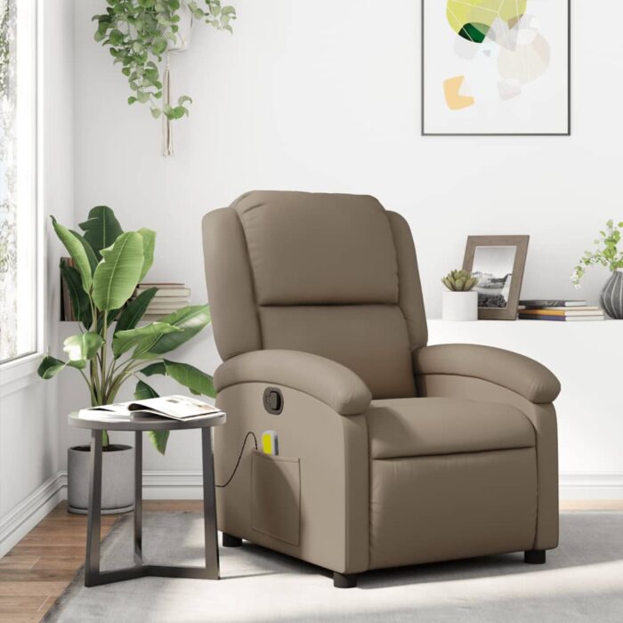 Fauteuil de massage inclinable Cappuccino Similicuir – Image 1