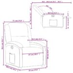 Fauteuil inclinable marron foncé cuir véritable – Image 10