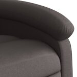 Fauteuil inclinable marron foncé cuir véritable – Image 6