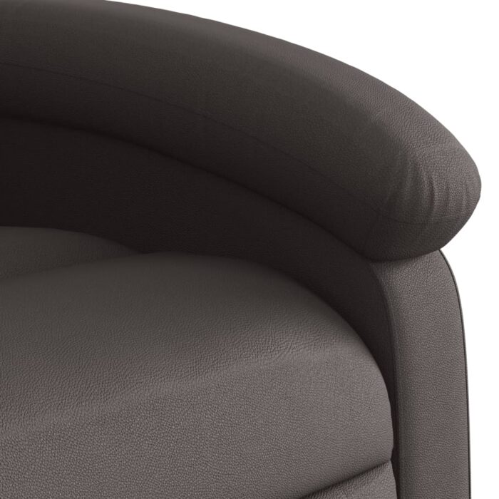 Fauteuil inclinable marron foncé cuir véritable – Image 6