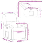 Fauteuil inclinable marron foncé cuir véritable – Image 9