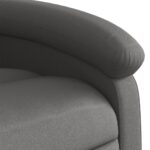 Fauteuil inclinable gris cuir véritable – Image 6