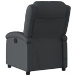 Fauteuil de massage inclinable noir cuir véritable – Image 2