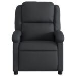 Fauteuil de massage inclinable noir cuir véritable – Image 5