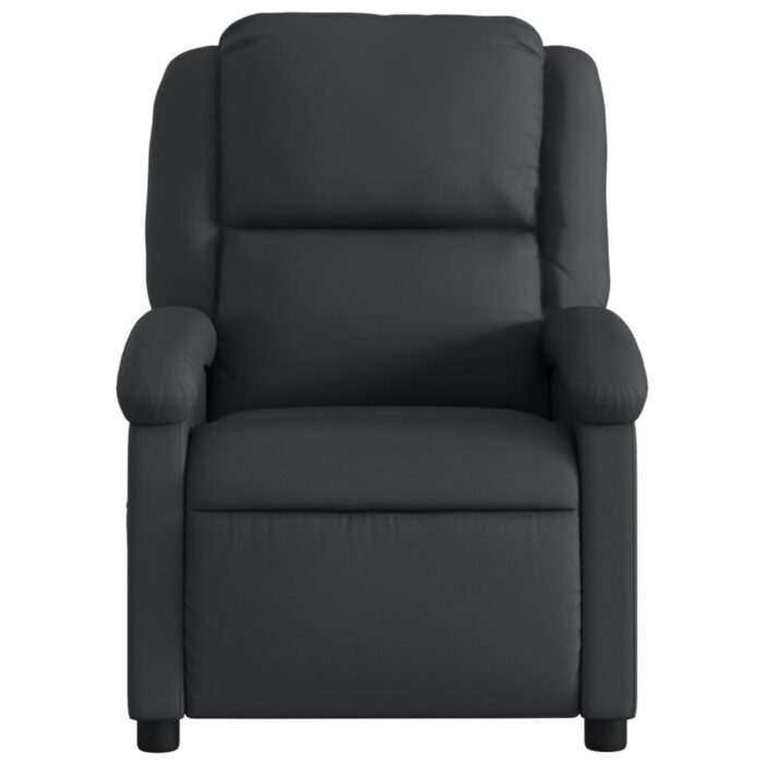 Fauteuil de massage inclinable noir cuir véritable – Image 5
