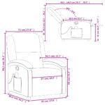Fauteuil de massage inclinable crème cuir véritable – Image 10