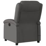 Fauteuil de massage inclinable gris cuir véritable – Image 2