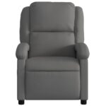 Fauteuil de massage inclinable gris cuir véritable – Image 5