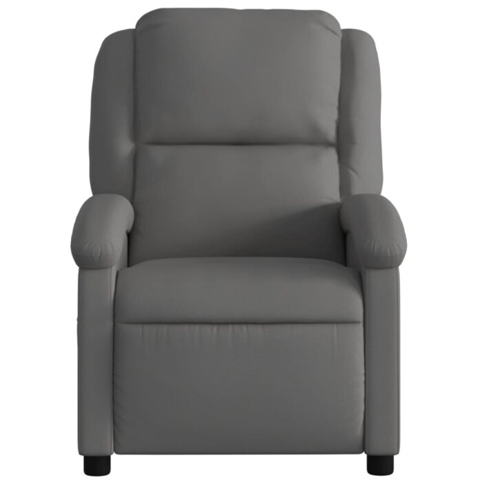 Fauteuil de massage inclinable gris cuir véritable – Image 5
