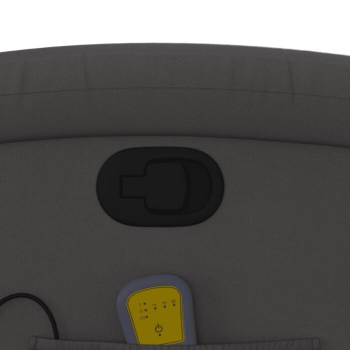 Fauteuil de massage inclinable gris cuir véritable – Image 8