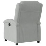 Fauteuil inclinable gris clair velours – Image 3
