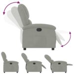 Fauteuil inclinable gris clair velours – Image 4