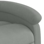 Fauteuil inclinable gris clair velours – Image 6