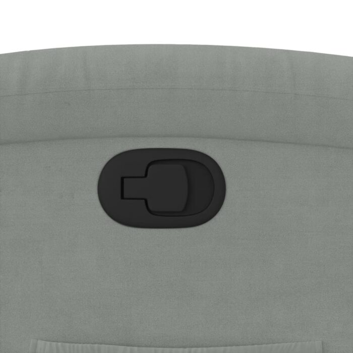 Fauteuil inclinable gris clair velours – Image 7