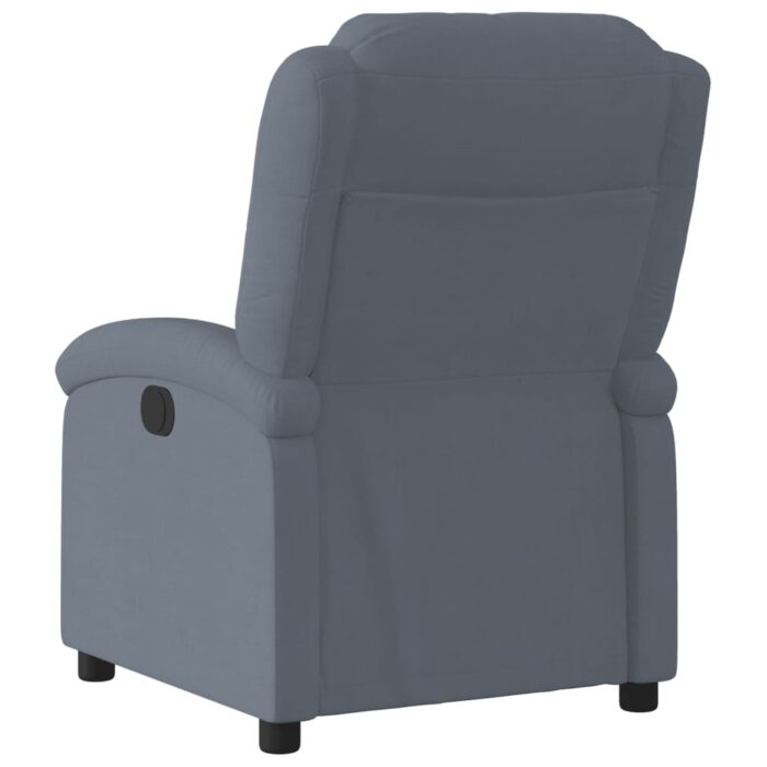 Fauteuil inclinable Gris foncé Velours – Image 3