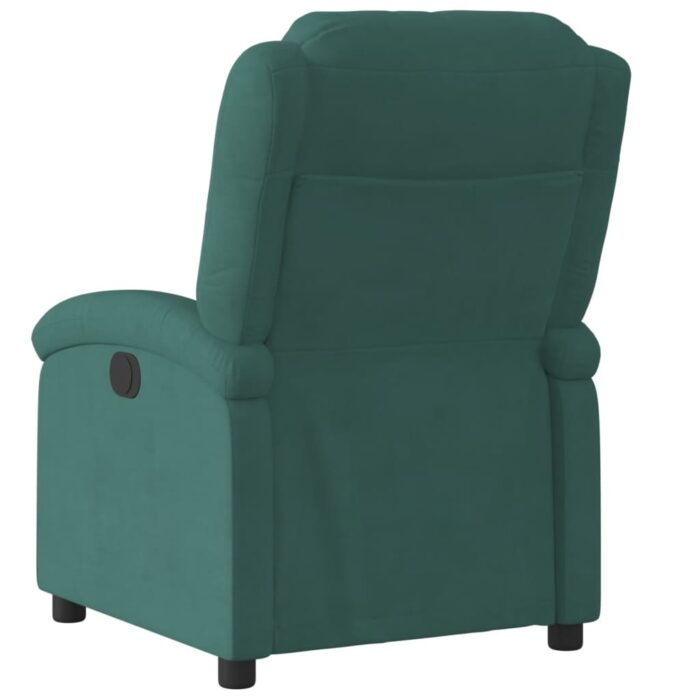 Fauteuil inclinable vert foncé velours – Image 3