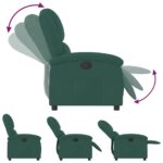 Fauteuil inclinable vert foncé velours – Image 4