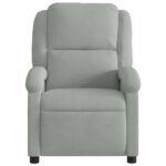 Fauteuil de massage inclinable gris clair velours – Image 2