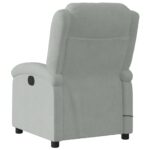 Fauteuil de massage inclinable gris clair velours – Image 4