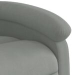 Fauteuil de massage inclinable gris clair velours – Image 7