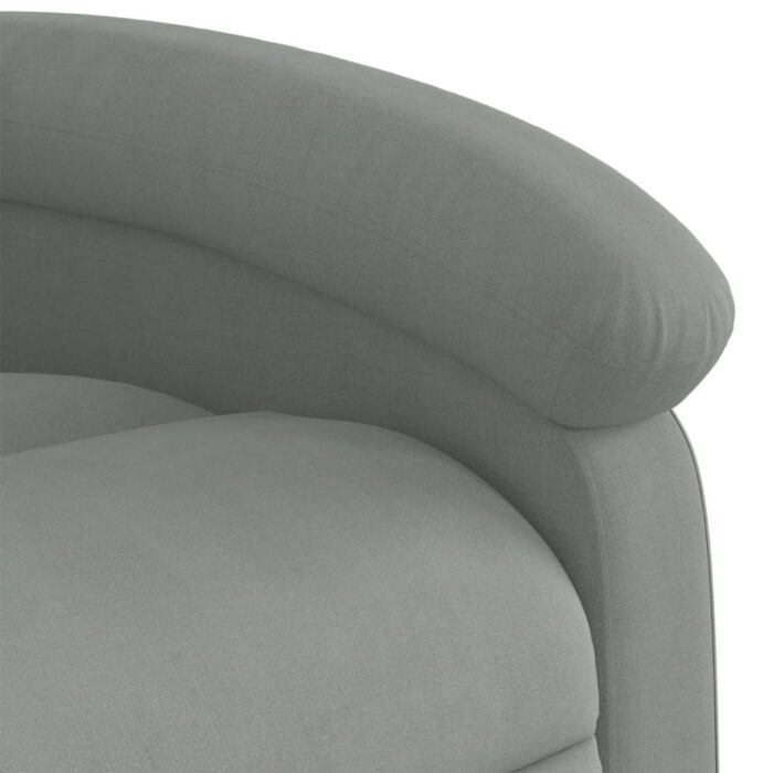 Fauteuil de massage inclinable gris clair velours – Image 7