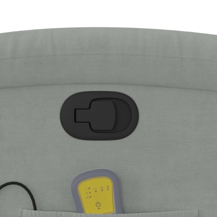 Fauteuil de massage inclinable gris clair velours – Image 8