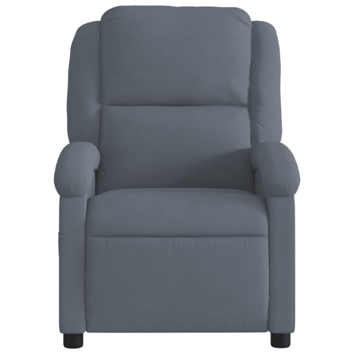 Fauteuil de massage inclinable gris foncé velours – Image 2