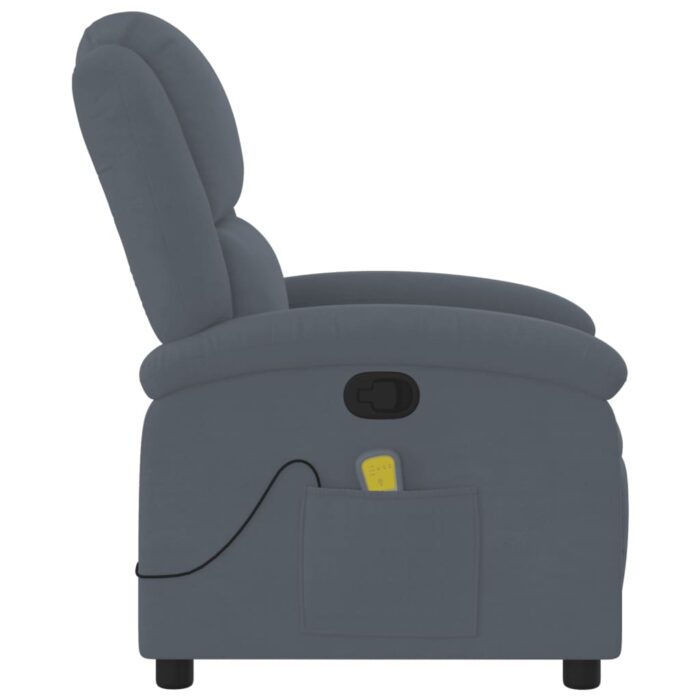 Fauteuil de massage inclinable gris foncé velours – Image 3