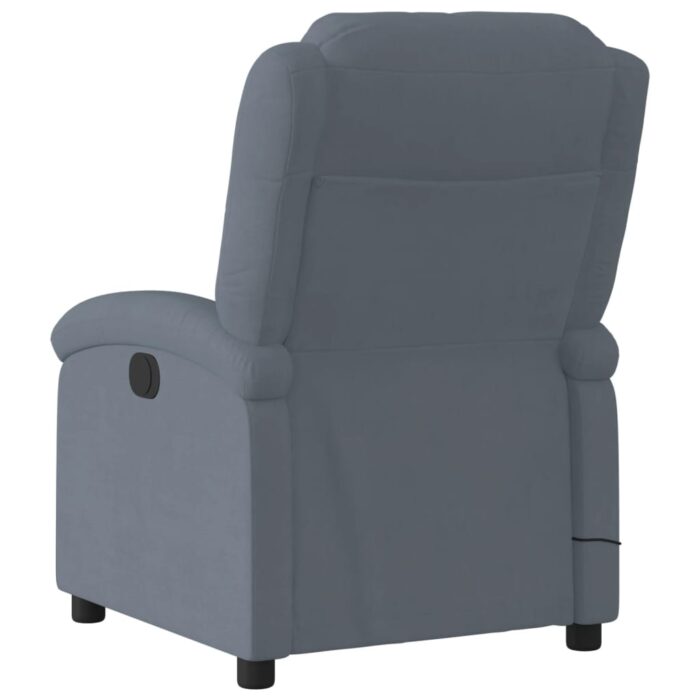 Fauteuil de massage inclinable gris foncé velours – Image 4