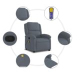 Fauteuil de massage inclinable gris foncé velours – Image 6