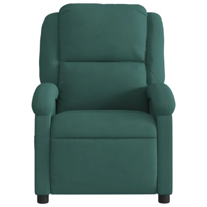Fauteuil de massage inclinable vert foncé velours – Image 2