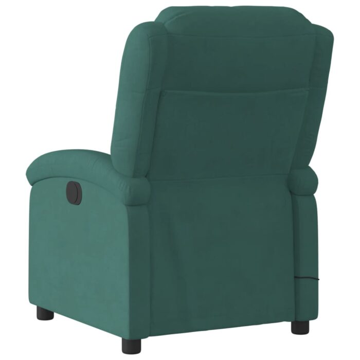 Fauteuil de massage inclinable vert foncé velours – Image 4