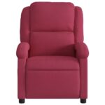 Fauteuil de massage inclinable rouge bordeaux velours – Image 2