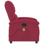 Fauteuil de massage inclinable rouge bordeaux velours – Image 3
