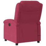 Fauteuil de massage inclinable rouge bordeaux velours – Image 4