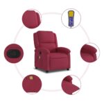 Fauteuil de massage inclinable rouge bordeaux velours – Image 6