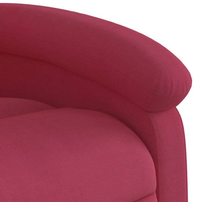 Fauteuil de massage inclinable rouge bordeaux velours – Image 7