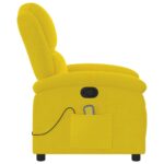 Fauteuil de massage inclinable jaune velours – Image 3