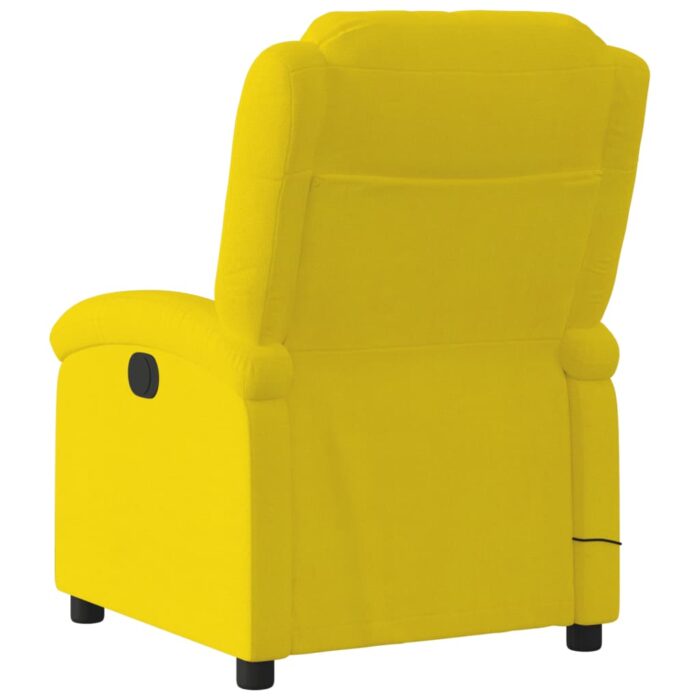 Fauteuil de massage inclinable jaune velours – Image 4