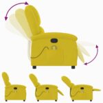 Fauteuil de massage inclinable jaune velours – Image 5