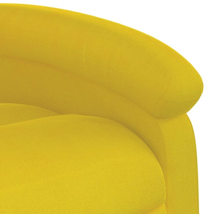 Fauteuil de massage inclinable jaune velours – Image 7
