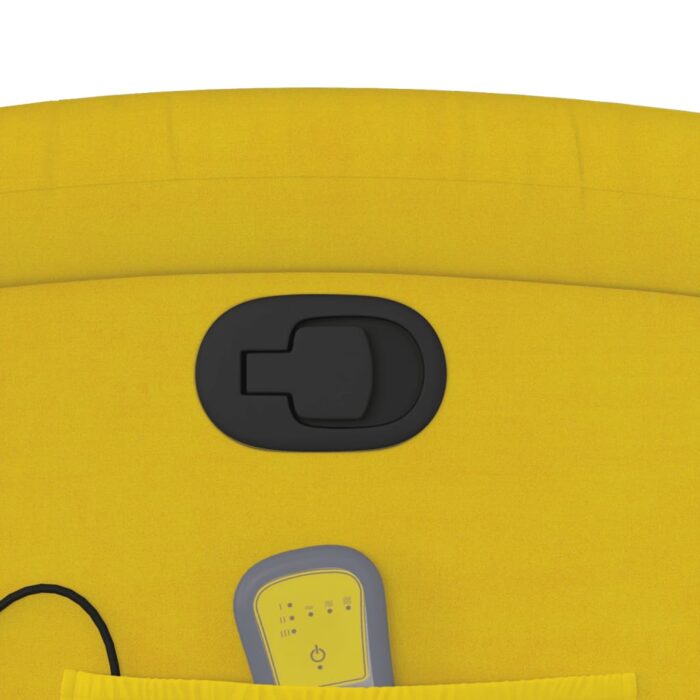 Fauteuil de massage inclinable jaune velours – Image 8