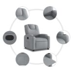 Fauteuil inclinable Gris clair Tissu – Image 5
