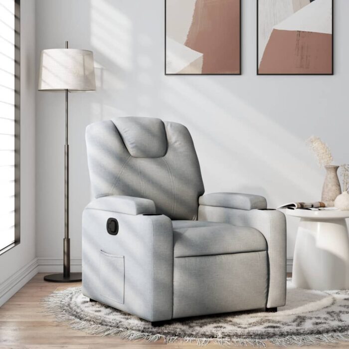 Fauteuil inclinable Gris clair Tissu – Image 1