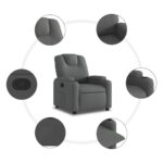 Fauteuil inclinable Gris foncé Tissu – Image 5